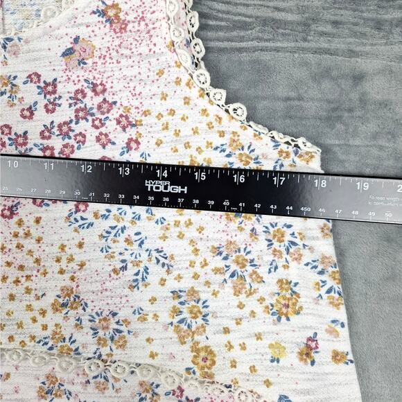 Womens Top Medium Boho Floral Cottagecore Crochet Dainty Feminine Bloomcore - Picture 3 of 7